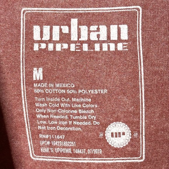 $8 SPRING SALE - Urban Pipeline Burgundy Young Men L/S T-shirt - M - NWT - Picture 4 of 5